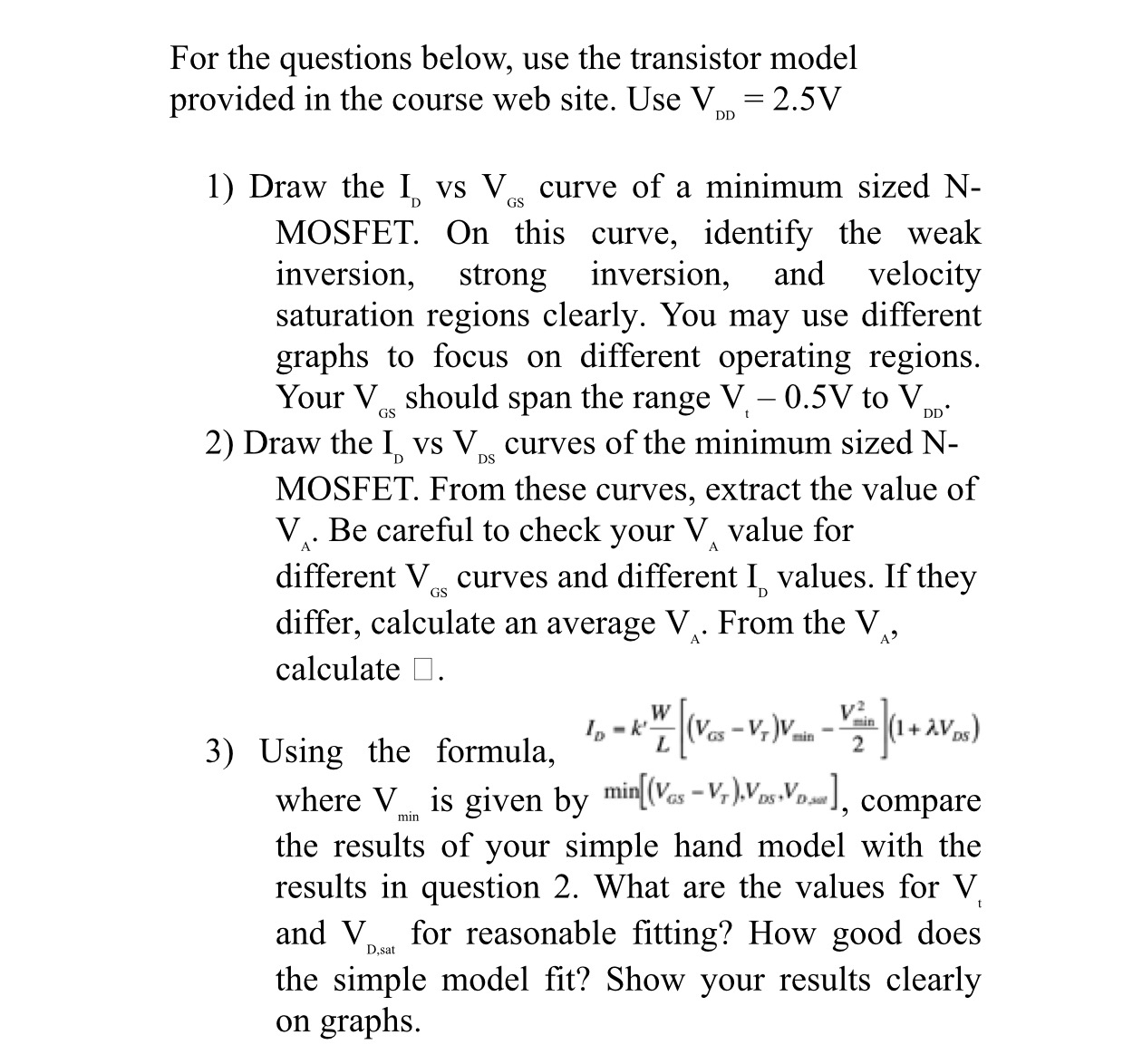 Solved For the questions below, use the transistor model | Chegg.com