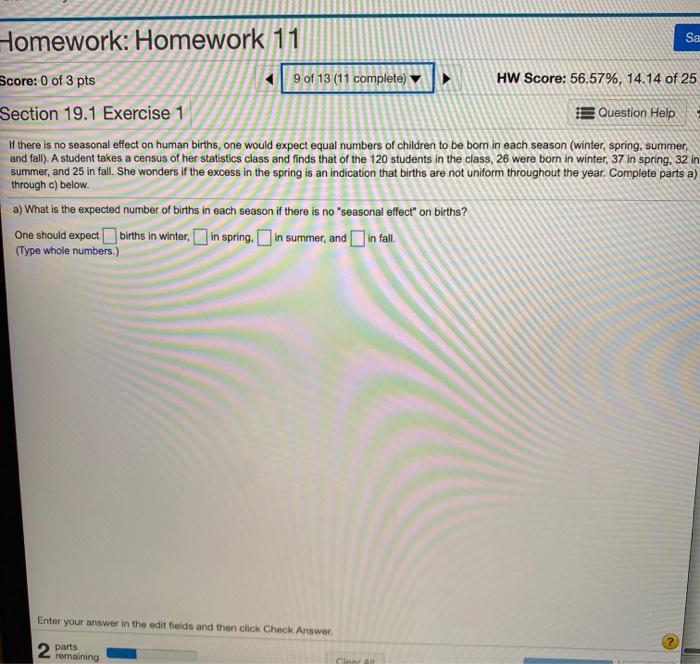 Solved Homework: Homework 11 Sa Score: 0 of 3 pts 9 of 13 | Chegg.com