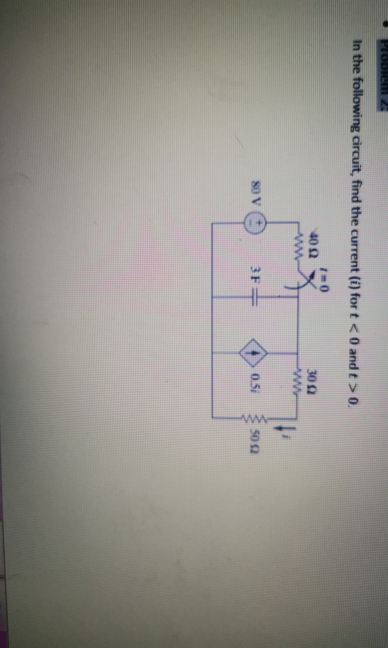 Solved Problem 2 In The Following Circuit, Find The Current | Chegg.com