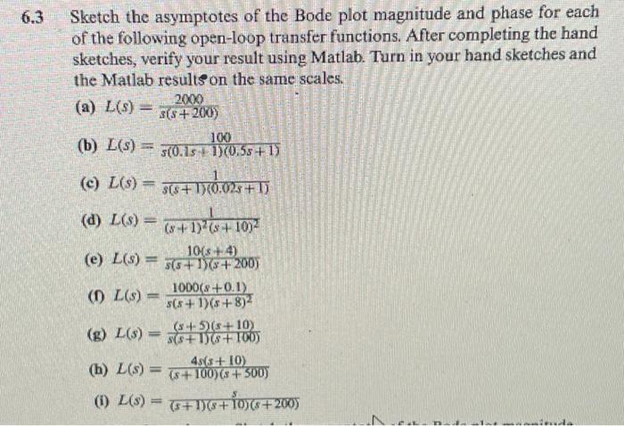Solved 3 Sketch the asymptotes of the Bode plot magnitude | Chegg.com