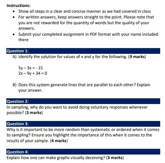Solved Instructions: • Show all steps in a clear and concise | Chegg.com