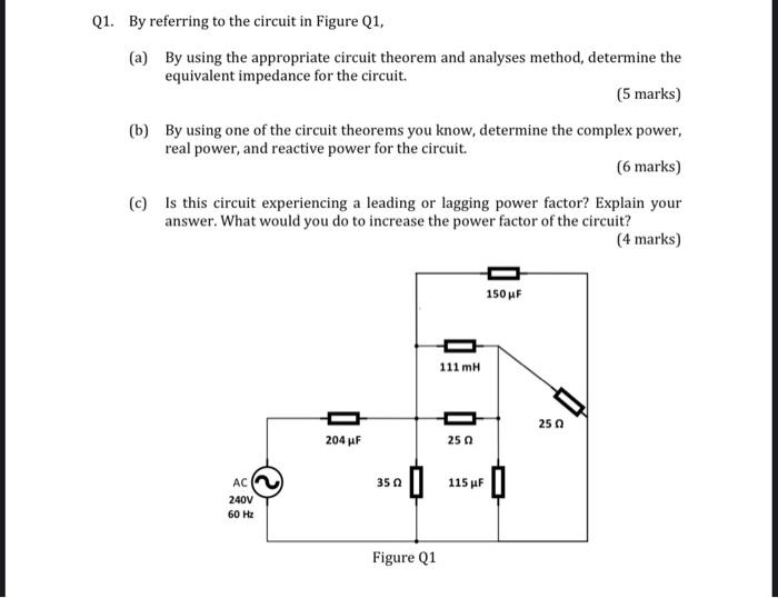 Solved Q1. By referring to the circuit in Figure Q1, (a) By | Chegg.com