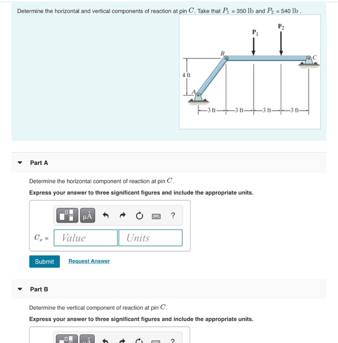 Solved Determine The Horizontal And Vertical Components Of