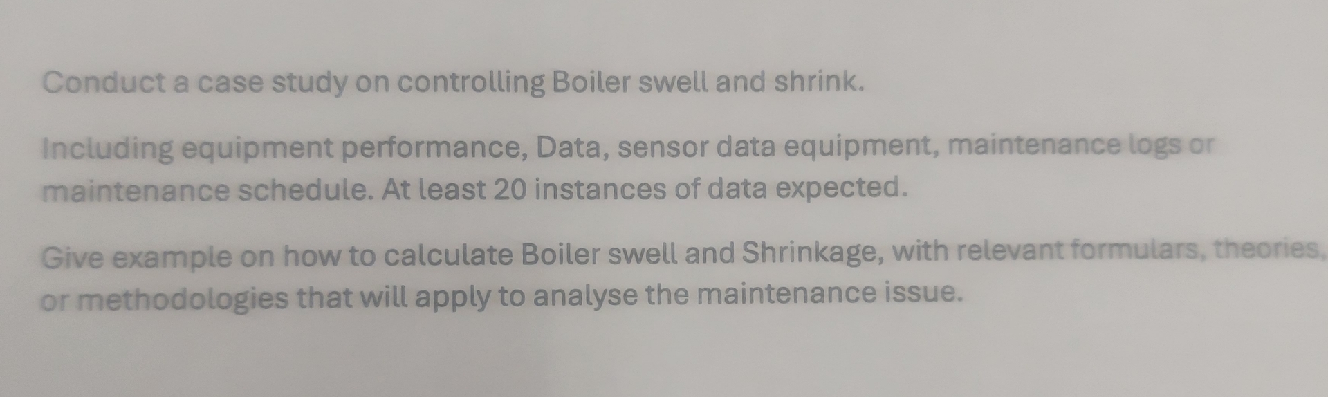 Conduct a case study on controlling Boiler swell and