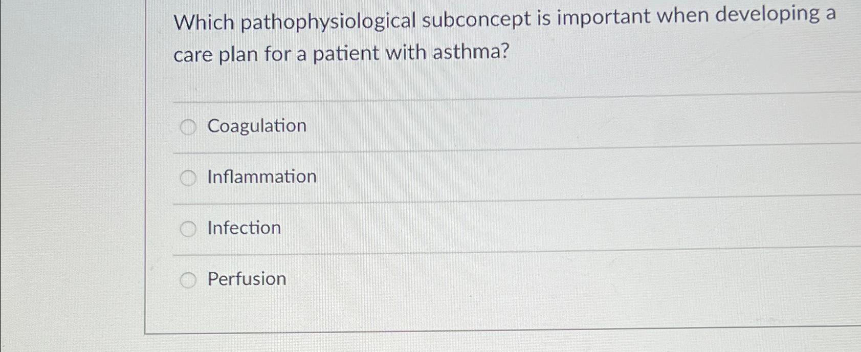 Solved Which pathophysiological subconcept is important when | Chegg.com