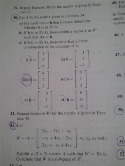 Repeat Exercise 38 for the matrix A given in Exercise | Chegg.com