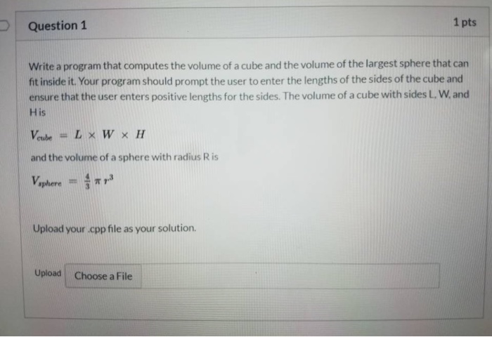 Solved Question 1 1 pts Write a program that computes the | Chegg.com