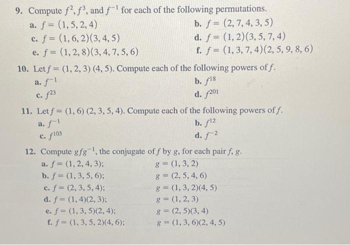 Solved 9. Compute f2,f3, and f−1 for each of the following | Chegg.com