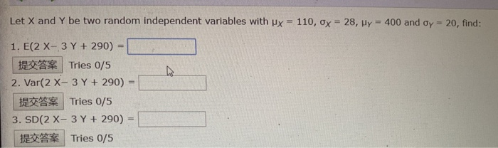 Solved Let X and Y be two random independent variables with | Chegg.com