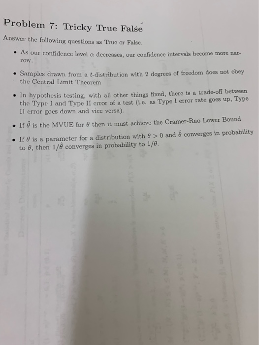 Solved Problem 7: Tricky True False Answer the following | Chegg.com