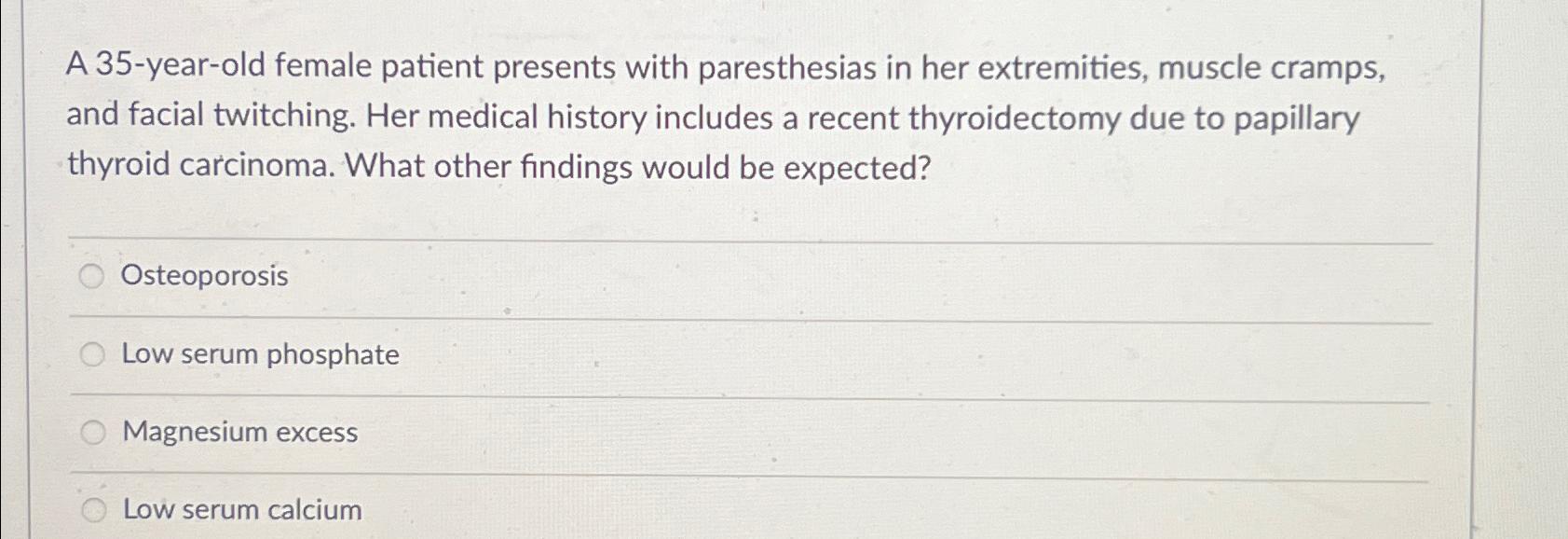 Solved A 35-year-old female patient presents with | Chegg.com