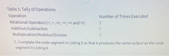 Solved Consider the code segments below. Provide all answers | Chegg.com