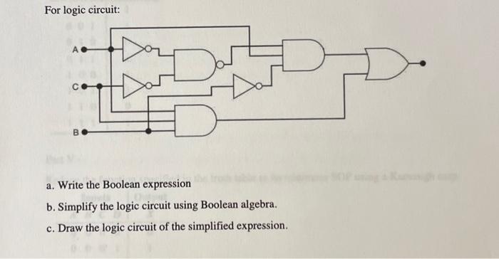Solved For logic circuit: a. Write the Boolean expression b. | Chegg.com