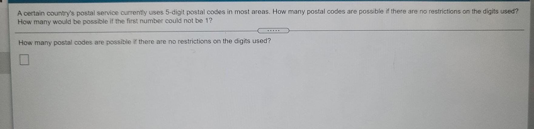 Solved A certain country's postal service currently uses | Chegg.com