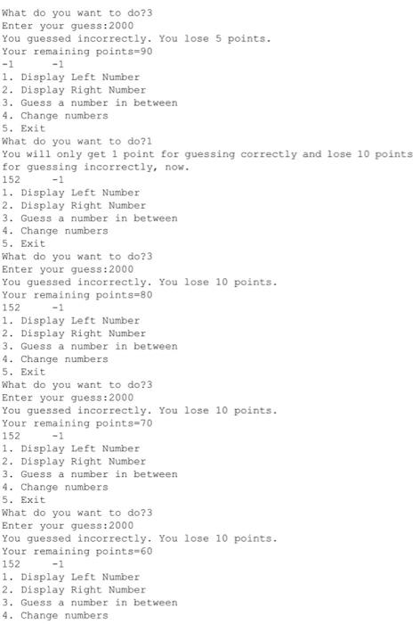 Solved SAMPLE OUTPUT 5 (This shows how Guessing a number | Chegg.com
