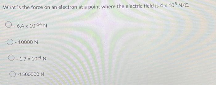 Solved What is the force on an electron at a point where the | Chegg.com