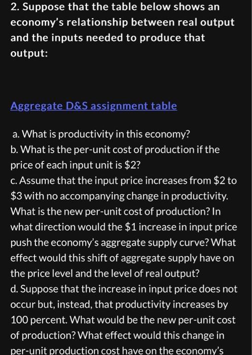 Solved 1. Suppose That The Aggregate Demand And Aggregate | Chegg.com