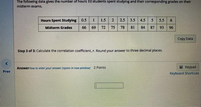 Solved The following data gives the number of hours 10 | Chegg.com