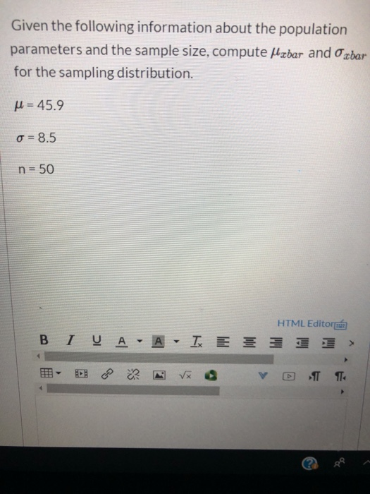 Solved Given the following information about the population | Chegg.com