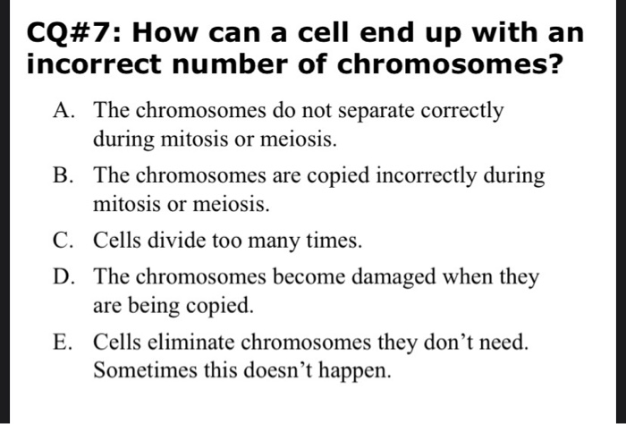 What Is An Incorrect Number Of Chromosomes