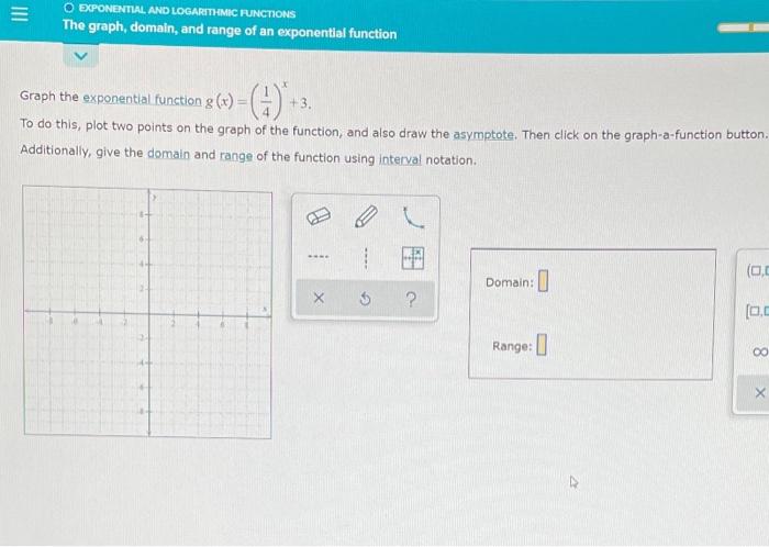 Solved O EXPONENTIAL AND LOGARITHMIC FUNCTIONS The graph, | Chegg.com