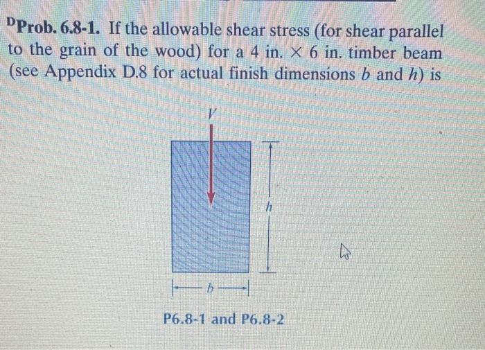 D Prob. 6.8-1. If the allowable shear stress (for | Chegg.com