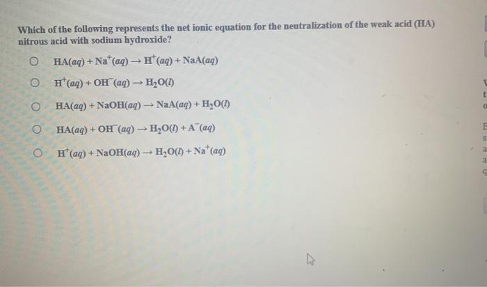 Which Of The Following Represents The Ionic Chegg 