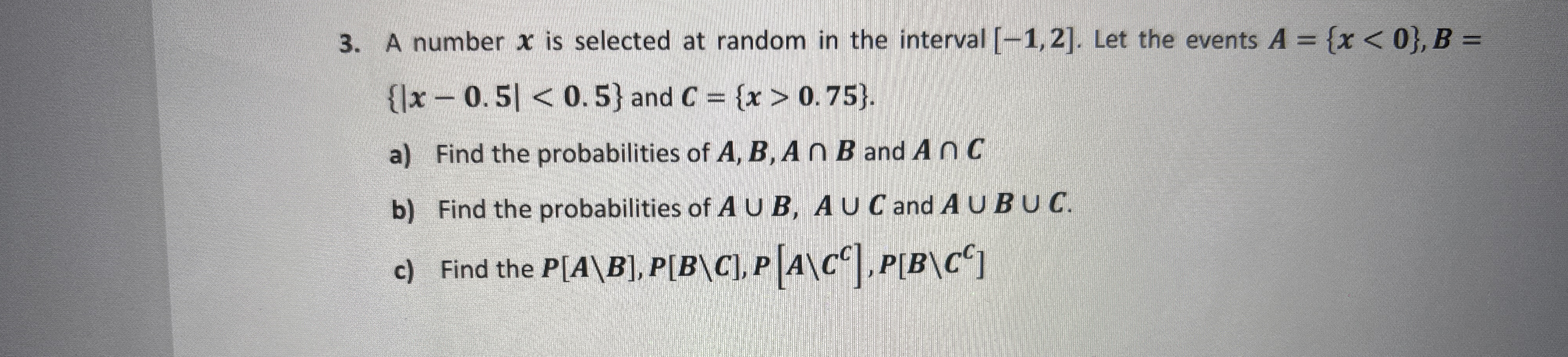 A number x ﻿is selected at random in the interval | Chegg.com