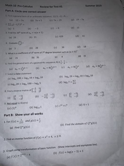 Solved Please Answer All Questjons From Part A 1 2 3 4 Chegg Com