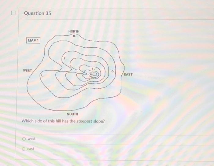 Solved Which point on the topographic map is the