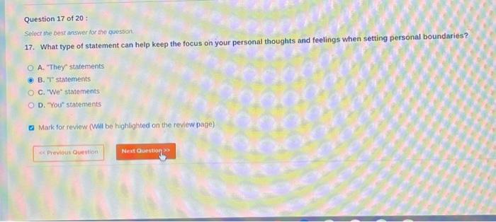 Solved Select the best answer for the question 17. What type | Chegg.com