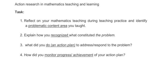 action research in mathematics problem solving pdf