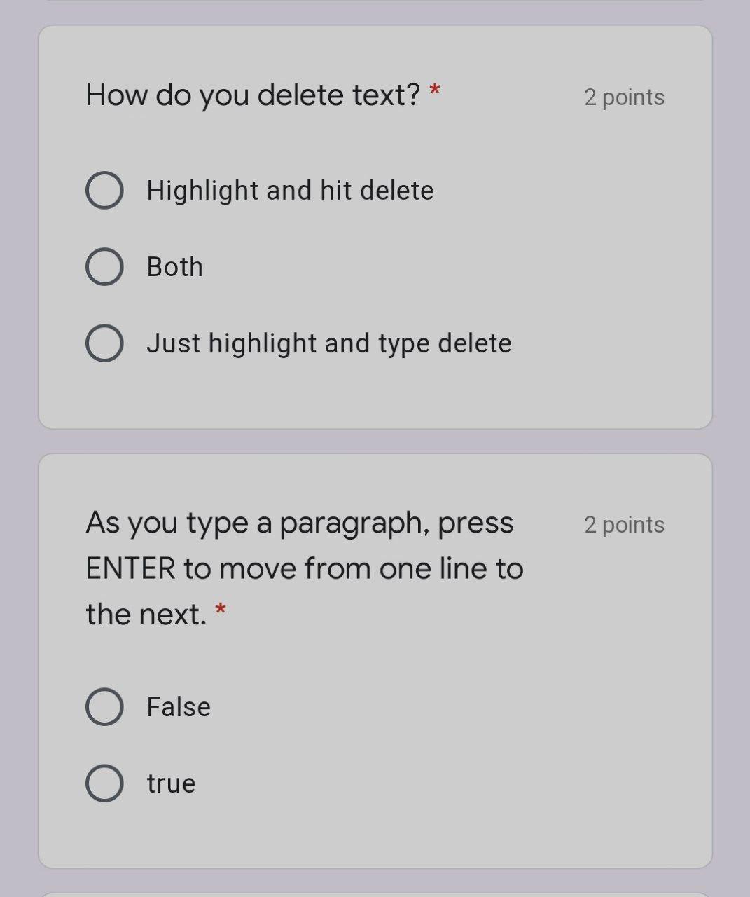 How do you delete text? * 17 points O Highlight and  Chegg.com