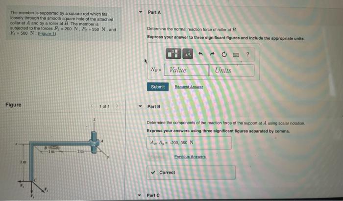 Solved Part C Determine The Components Of Moment Of The | Chegg.com