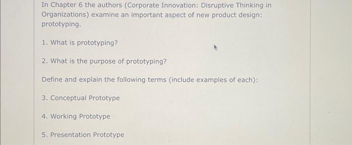 Solved In Chapter 6 the authors (Corporate Innovation: | Chegg.com