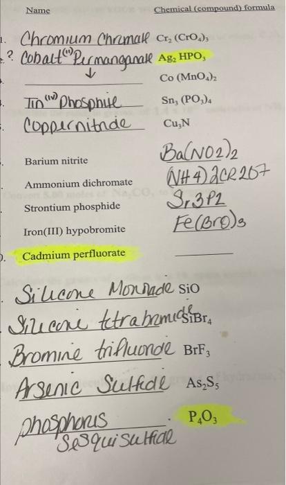 Solved Name Chemical Compound Formula Co Mno2 2 Sn Po Chegg Com