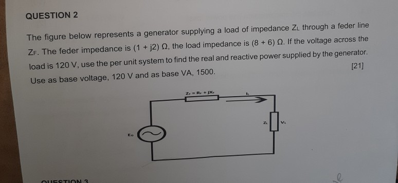 Solved QUESTION 2 The figure below represents a generator | Chegg.com