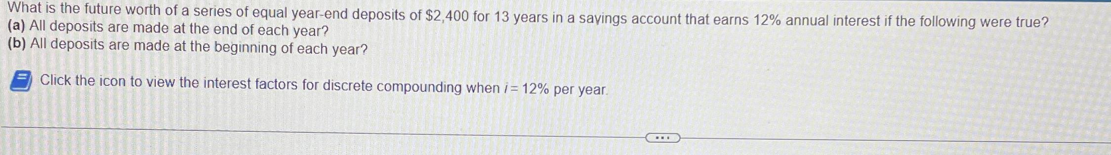 Solved What is the future worth of a series of equal | Chegg.com