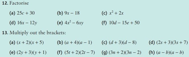 12 Factorise C X 2x F 100 15e 50 A 25c Chegg Com