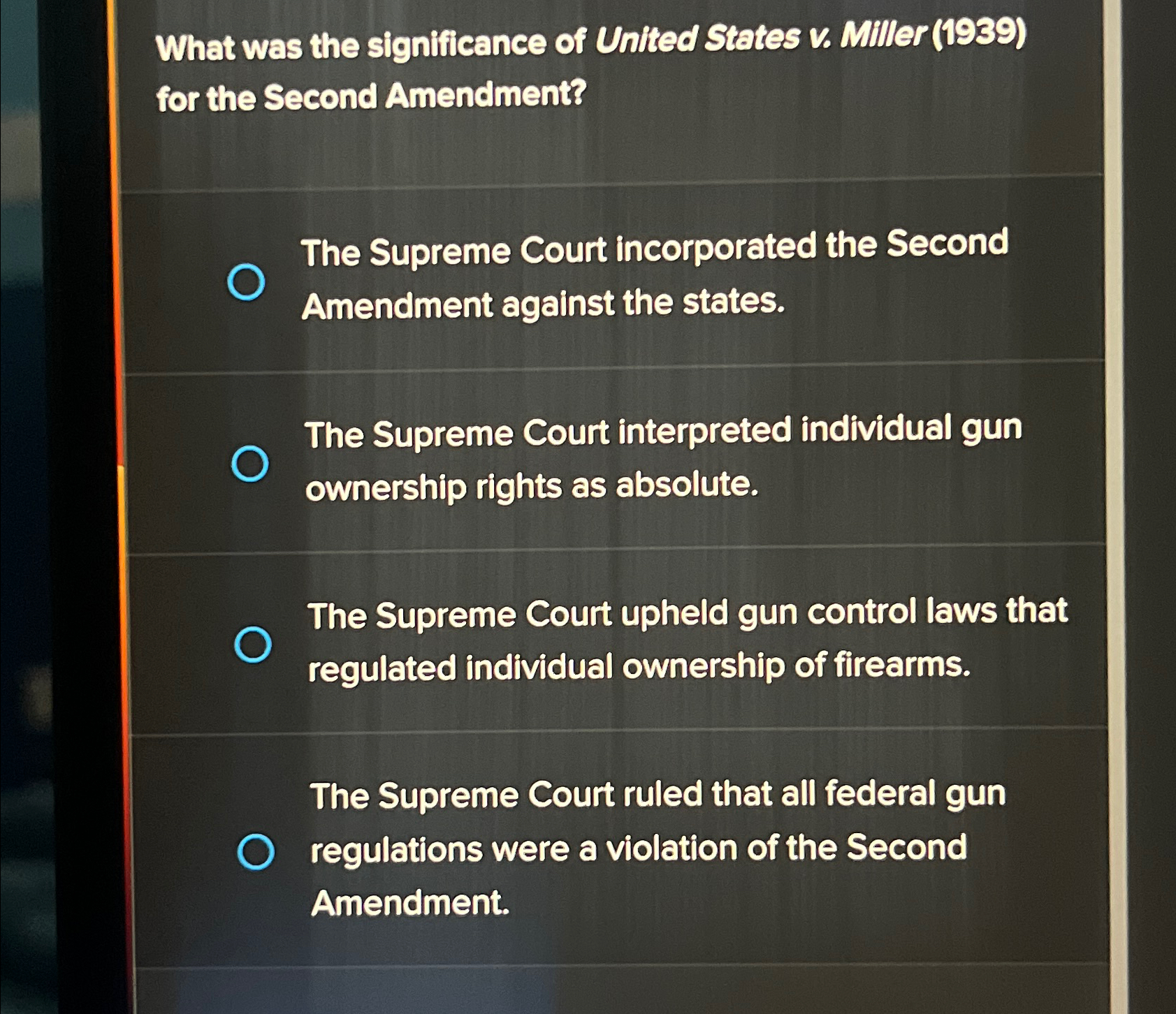 Solved What Was The Significance Of United States V. ﻿Miller | Chegg.com