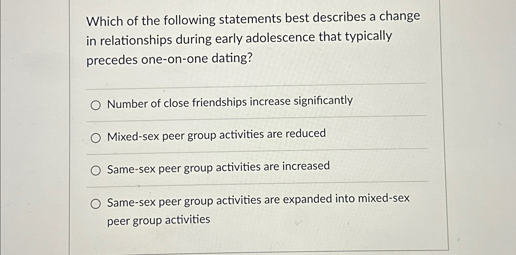 Solved Which of the following statements best describes a | Chegg.com