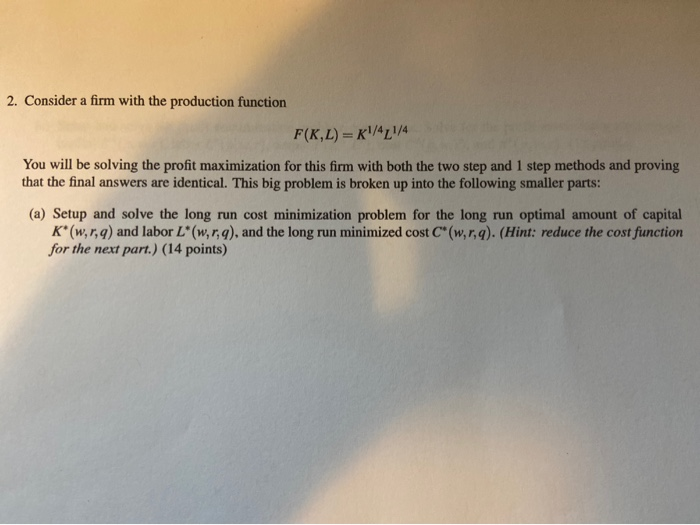 Solved you will be solving the profit maximization for this | Chegg.com