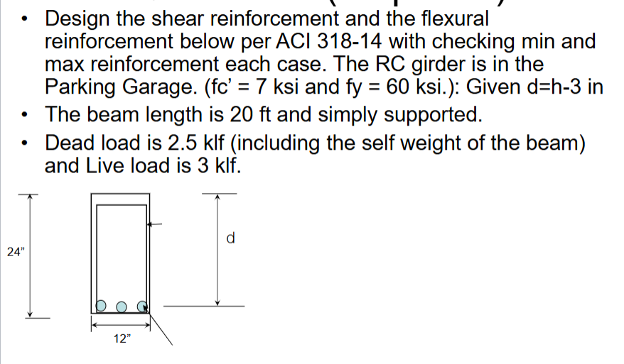 Solved Design the shear reinforcement and the | Chegg.com