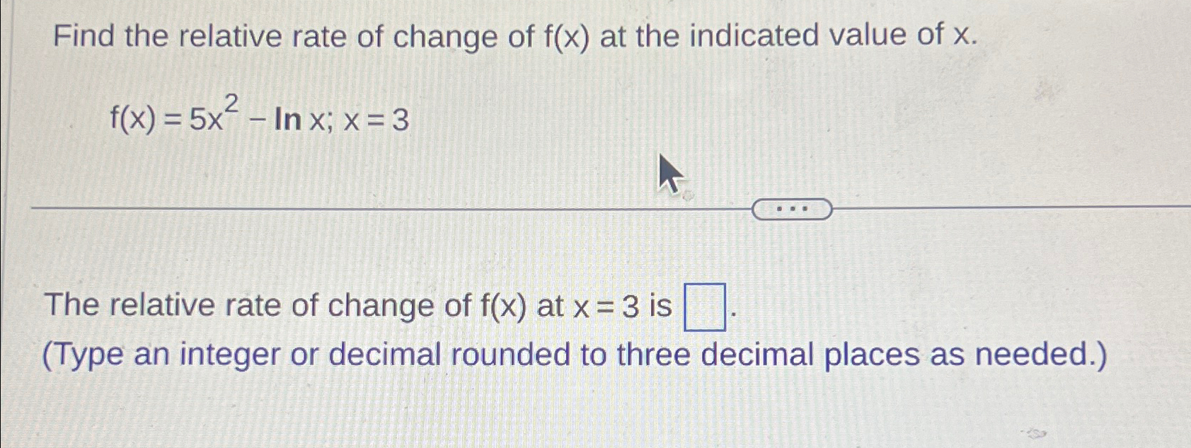 Solved Find the relative rate of change of f(x) ﻿at the | Chegg.com