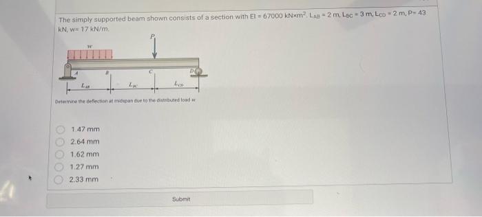 Solved The simply supported beam shown consists of a section | Chegg.com