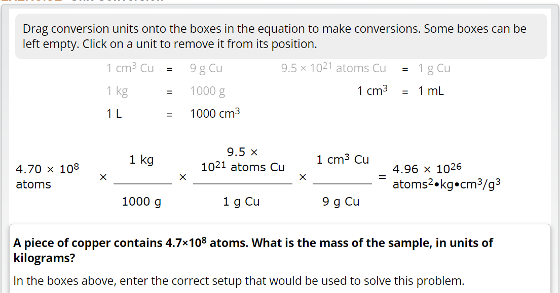 Solved Drag conversion units onto the boxes in the equation | Chegg.com