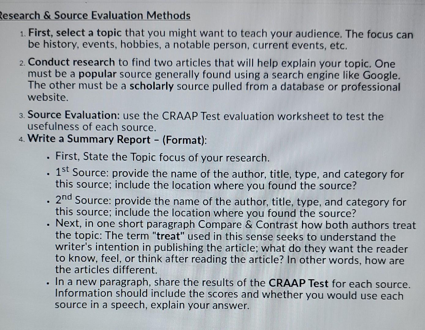 Sources and Methods