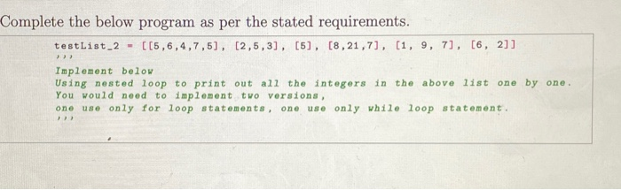 Solved Complete the below program as per the stated | Chegg.com