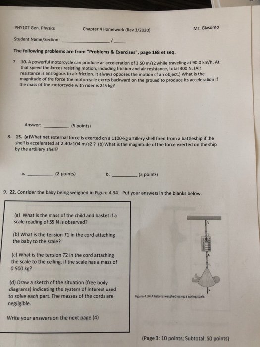 physics chapter 4 homework answers