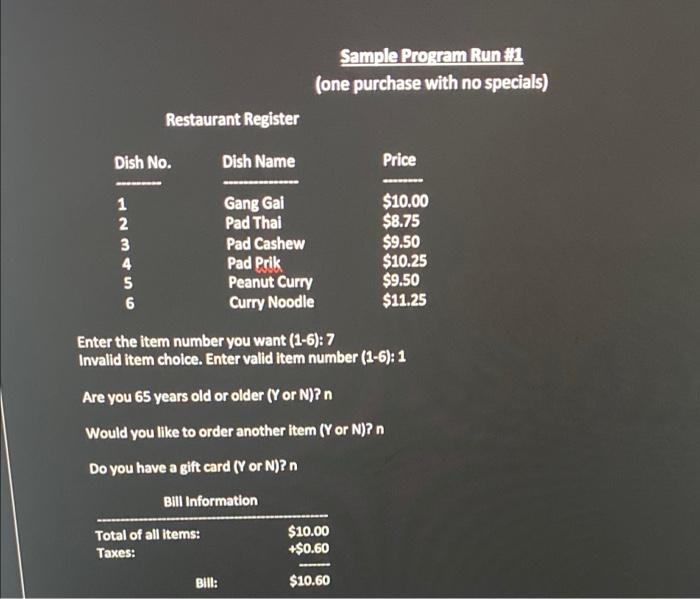 Solved Program Specifications/Requirements. Create a Python | Chegg.com